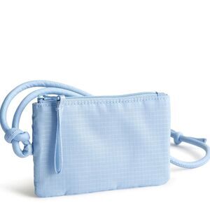 NWT Vera Bradley Placid Blue Zip Card Pouch Lanyard